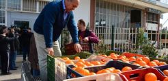 Έχτισαν με κλούβες πορτοκαλιών την είσοδο της ΔΕΗ Άργους