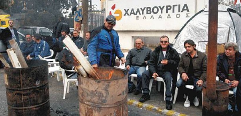 Συνάντηση Γ. Βρούτση με τους απεργούς της Χαλυβουργίας
