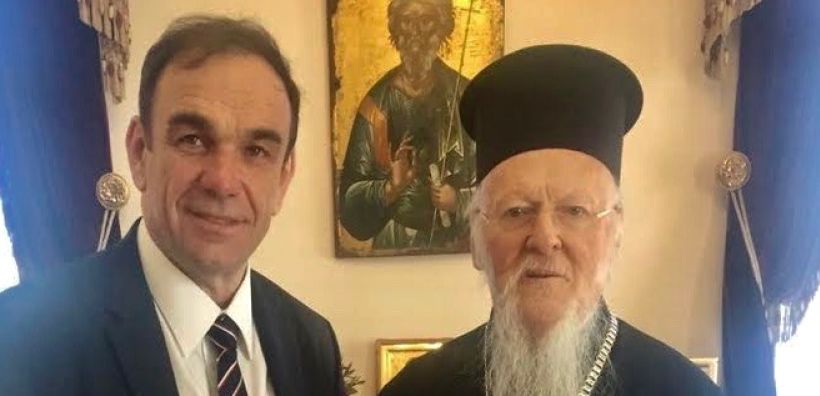 Συνάντηση με τον Οικουμενικό Πατριάρχη κκ Βαρθολομαίο στο Φανάρι του Προέδρου του ΕΟΑΝ Νίκου Χιωτάκη