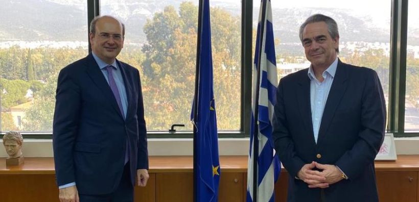 Συνάντηση Κ. Χατζηδάκη με τον πρόεδρο του ΕΒΕΑ Κ. Μίχαλο για τη μελέτη «Επιχειρηματική Χωροθεσία και Χρήσεις Γης»
