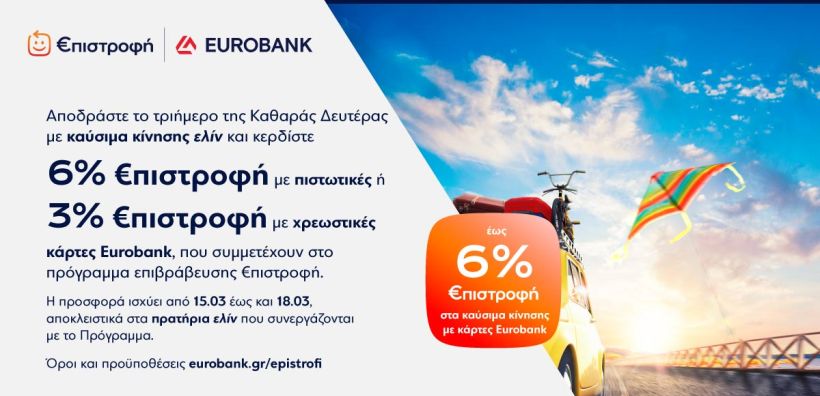 Αποδράστε και Κερδίστε με καύσιμα ελίν: Έως 6% €πιστροφή το τριήμερο της Καθαράς Δευτέρας
