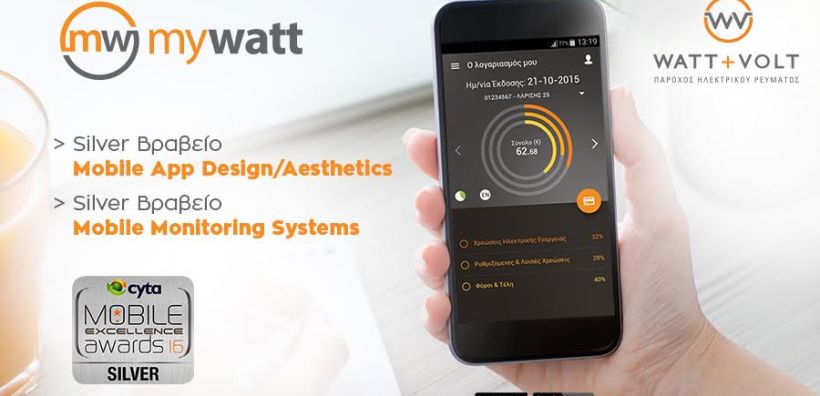 Δυο βραβεία για το MyWatt App της WATT+VOLT