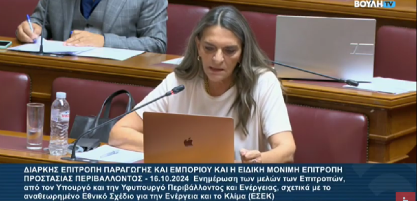 Π. Πέρκα: Κυβερνητικό και όχι Εθνικό το Σχέδιο για την Ενέργεια και το Κλίμα με εμμονή στο ορυκτό αέριο