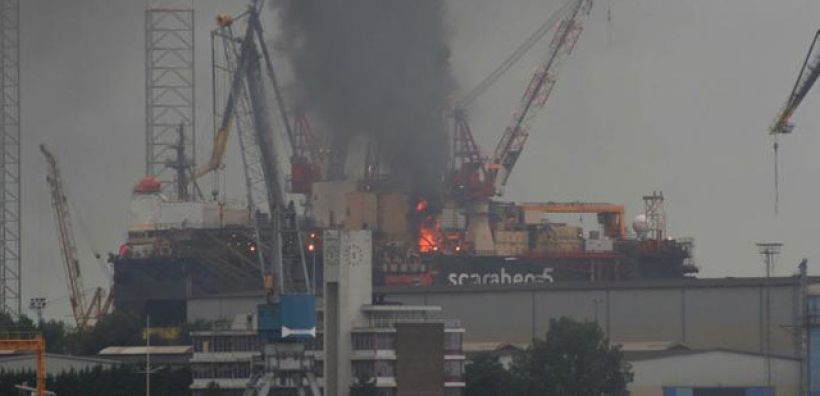 Φωτιά με 3 τραυματίες σε εξέδρα άντλησης πετρελαίου στο Ρότερνταμ