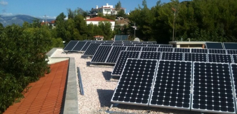 Φωτοβολταϊκό ταράτσας 9,9 kw στην Πολιτεία Αττικής