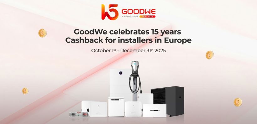 Η GoodWe γιορτάζει τα 15 χρόνια της με επιστροφή χρημάτων για τους εγκαταστάτες της στην Ευρώπη