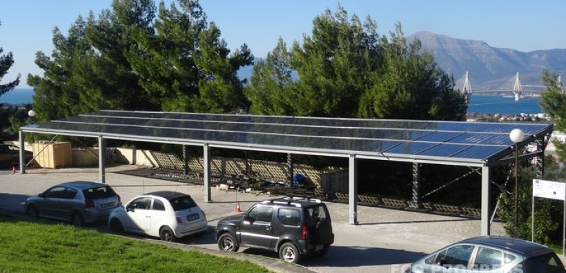 To φωτοβολταϊκό Parking στο Επιστημονικό Πάρκο Πατρών υλοποιήθηκε με SMARTIA M6 της ALUMIL
