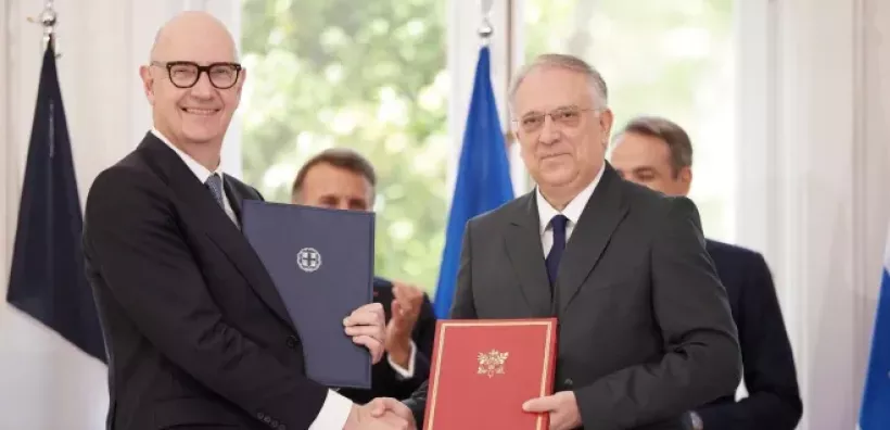 Κοινή δήλωση προθέσεων για την εγκαθίδρυση συνεργασίας στον τομέα της Πυρηνικής Τεχνολογίας υπέγραψαν Ελλάδα και Γαλλία στο πλαίσιο της επίσκεψης Μακρόν