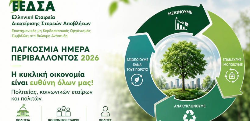 ΕΕΔΣΑ για Παγκόσμια Ημέρα Περιβάλλοντος: Η Κυκλική Οικονομία είναι ευθύνη όλων, Πολιτείας, κοινωνικών εταίρων και πολιτών