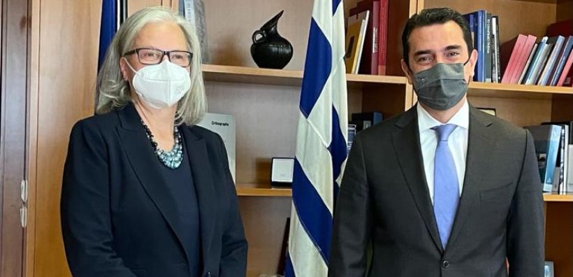 Συνάντηση του Υπουργού Περιβάλλοντος και Ενέργειας, Κώστα Σκρέκα, με την Πρέσβη της Αυστρίας στην Ελλάδα 